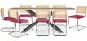 Pack Industrial Design Wooden Dining Table (200cm) & 8 Rattan Dining Chairs - Upholstered in Velvet - Martha image 9
