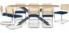 Pack Industrial Design Wooden Dining Table (200cm) & 8 Rattan Dining Chairs - Upholstered in Velvet - Martha image 9
