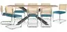 Pack Industrial Design Wooden Dining Table (200cm) & 8 Rattan Dining Chairs - Upholstered in Velvet - Martha image 9