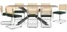 Pack Industrial Design Wooden Dining Table (200cm) & 8 Rattan Dining Chairs - Upholstered in Velvet - Martha image 9