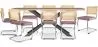 Pack Industrial Design Wooden Dining Table (200cm) & 8 Rattan Dining Chairs - Upholstered in Velvet - Martha image 9