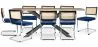 Pack Industrial Design Wooden Dining Table (200cm) & 8 Rattan Dining Chairs - Velvet Upholstery - Hyre image 9