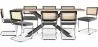 Pack Industrial Design Wooden Dining Table (200cm) & 8 Rattan Dining Chairs - Velvet Upholstery - Hyre image 9