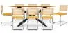 Pack Industrial Design Wooden Dining Table (220cm) & 8 Rattan Dining Chairs - Velvet Upholstery - Martha image 9