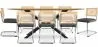 Pack Industrial Design Wooden Dining Table (220cm) & 8 Rattan Dining Chairs - Velvet Upholstery - Martha image 9