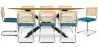 Pack Industrial Design Wooden Dining Table (220cm) & 8 Rattan Dining Chairs - Velvet Upholstery - Martha image 9