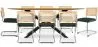 Pack Industrial Design Wooden Dining Table (220cm) & 8 Rattan Dining Chairs - Velvet Upholstery - Martha image 9