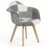 Buy Dining Chair Dominic Scandi style White And Black - Patchwork  White / Black 60604