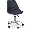 Buy Upholstered swivel chair with Wheels - Tulip Dark grey 60613