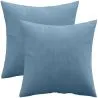 Buy Pack of 2 velvet cushions - cover and filling - Mesmal Light blue 60631