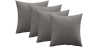 Buy Pack of 4 velvet cushions - cover and filling - Mesmal Grey 60632 - in the UK