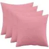 Buy Pack of 4 velvet cushions - cover and filling - Mesmal Pastel pink 60632