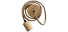 Buy Hanging Lamp Cable in Jute and Wood - 200cm - Hanz Natural 60633 - in the UK