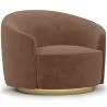 Buy Curved Design Armchair - Upholstered in Velvet - Herina Chocolate 60647