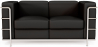 Buy 2-Seater Sofa - Upholstered in Vegan Leather - Lecur Black 60658 - in the UK