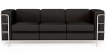 Buy 3-Seater Sofa - Upholstered in Vegan Leather - Lecur Black 60659 - in the UK
