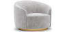 Buy Curved Design Armchair - Upholstered in Velvet - Herina Light grey 60647 in the United Kingdom