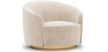 Buy Curved Design Armchair - Upholstered in Velvet - Herina Beige 60647 - in the UK