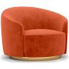 Curved Design Armchair - Upholstered in Velvet - Herina image 9