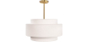 Buy Ceiling Pendant Lamp - Fabric Shade - Braichal Aged Gold 60680 - in the UK