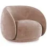 Buy Curved Velvet Upholstered Armchair - Cally Cream 60692