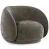 Buy Curved Velvet Upholstered Armchair - Cally Taupe 60692