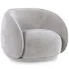Buy Curved Velvet Upholstered Armchair - Cally Light grey 60692