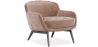 Buy Velvet Upholstered Armchair - Jenna Cream 60694 in the United Kingdom