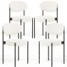 Buy Pack of 4 - Dining Chair - Upholstered in Bouclé Fabric - Black Metal - Margot White 61005