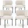 Pack of 4 - Dining Chair - Upholstered in Bouclé Fabric - Loraine image 9