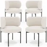Buy Pack of 4 - Dining Chair - Upholstered in Bouclé Fabric - Loraine White 61008