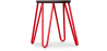 Buy Round Stool - Industrial Design - Wood & Steel - 43cm - Hairpin Red 58384 in the United Kingdom