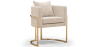 Buy Dining Chair - With armrests - Upholstered in Velvet - Giorgia Beige 61009 with a guarantee