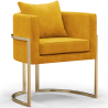 Buy Dining Chair - With armrests - Upholstered in Velvet - Giorgia Mustard 61009 in the United Kingdom