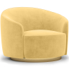 Buy Curved Design Armchair - Upholstered in Velvet - Herina Yellow 60647 - in the UK