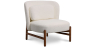 Buy Bouclé Fabric and Wood Armchair - Brina White 61135 - in the UK