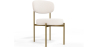Buy Dining Chair - Upholstered in Bouclé Fabric - Dahe White 61165 - in the UK