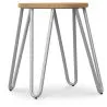 Buy Hairpin Stool - 42cm - Light wood and metal Light grey 61217