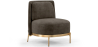 Buy Designer Armchair - Velvet Upholstered - Kanla Taupe 61001 in the United Kingdom