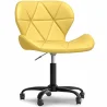 Buy Office Chair with Wheels - Swivel Desk Chair - Upholstered in Faux Leather - Black Wito Frame Yellow 61049