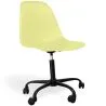 Buy Office Chair with Armrests - Wheeled Desk Chair - Black Denisse Frame Pastel yellow 61268