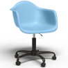 Buy Office Chair with Armrests - Desk Chair with Wheels - Weston Black Frame Light blue 61269 - in the UK
