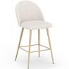 Buy Stool Upholstered in Bouclé Fabric - Scandinavian Design - Evelyne White 61285 - in the UK