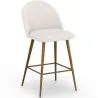 Stool Upholstered in Bouclé Fabric - Scandinavian Design - 66cm - Evelyne image 9