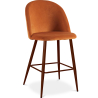 Buy Velvet Upholstered Stool - Scandinavian Design - Evelyne Reddish orange 61287 - prices