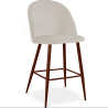 Buy Velvet Upholstered Stool - Scandinavian Design - Evelyne Beige 61287 - in the UK