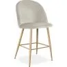 Buy Velvet Upholstered Stool - Scandinavian Design - 66cm - Evelyne Light grey 61288