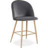 Buy Velvet Upholstered Stool - Scandinavian Design - 63cm - Evelyne Dark grey 61288 at Privatefloor