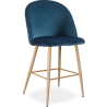 Buy Velvet Upholstered Stool - Scandinavian Design - 63cm - Evelyne Dark blue 61288 in the United Kingdom