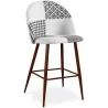 Buy Patchwork Upholstered Stool - Scandinavian Style - Black and White - 66cm - Evelyne White / Black 61290